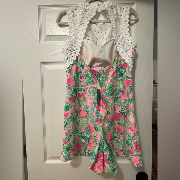 Lilly Pulitzer Razz Berry Catty Shack Sadie Romper Size 10 - Picture 8 of 13
